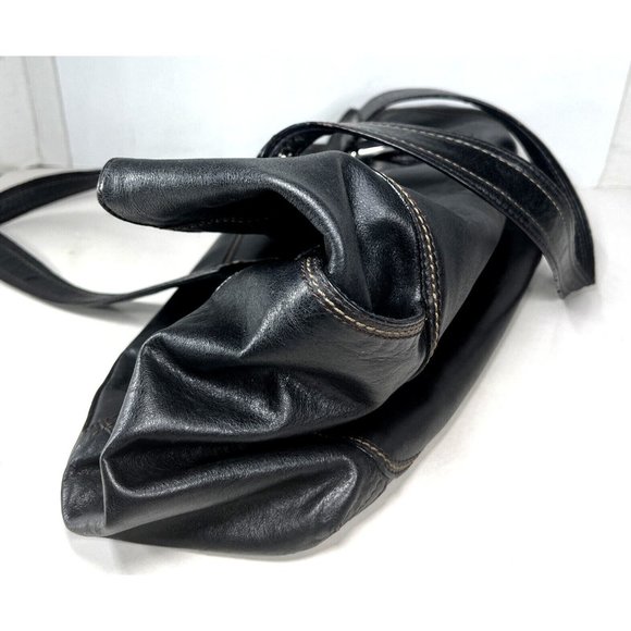 Fossil Black Faux Leather Tote Bag - Lightly Distressed - Picture 9 of 16